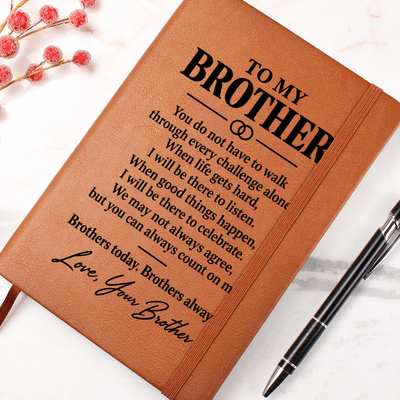Load image into Gallery viewer, To My Brother Journal from Brother - Always Beside You | Vegan Leather Notebook
