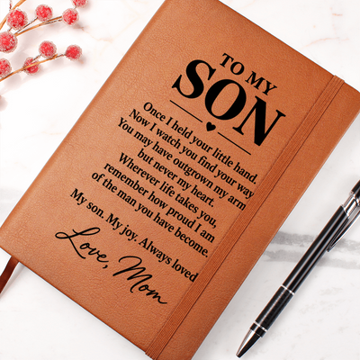 Load image into Gallery viewer, To My Son Journal from Mom - Carry You in My Heart | Vegan Leather Notebook
