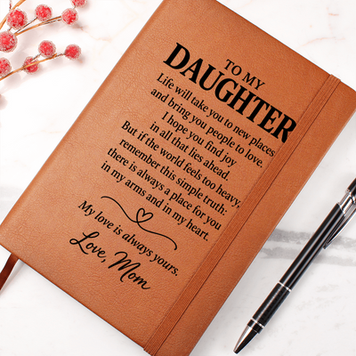 Load image into Gallery viewer, To My Daughter Journal from Mom - Always a Place in My Heart | Leather Gift
