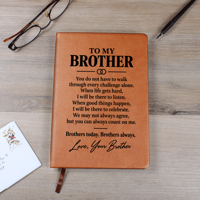 Load image into Gallery viewer, To My Brother Journal from Brother - Always Beside You | Vegan Leather Notebook
