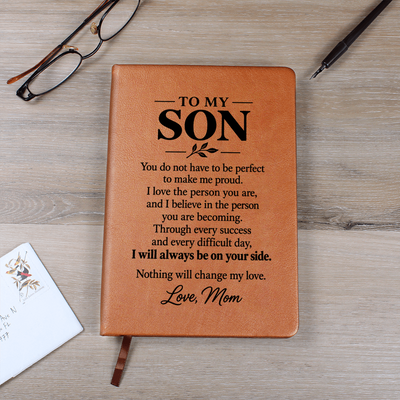 Load image into Gallery viewer, To My Son Journal from Mom - Always on Your Side | Sentimental Leather Gift
