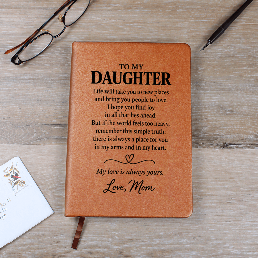 To My Daughter Journal from Mom - Always a Place in My Heart | Leather Gift