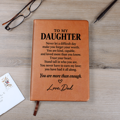 Load image into Gallery viewer, To My Daughter Journal from Dad - More Than Enough | Inspirational Leather Gift
