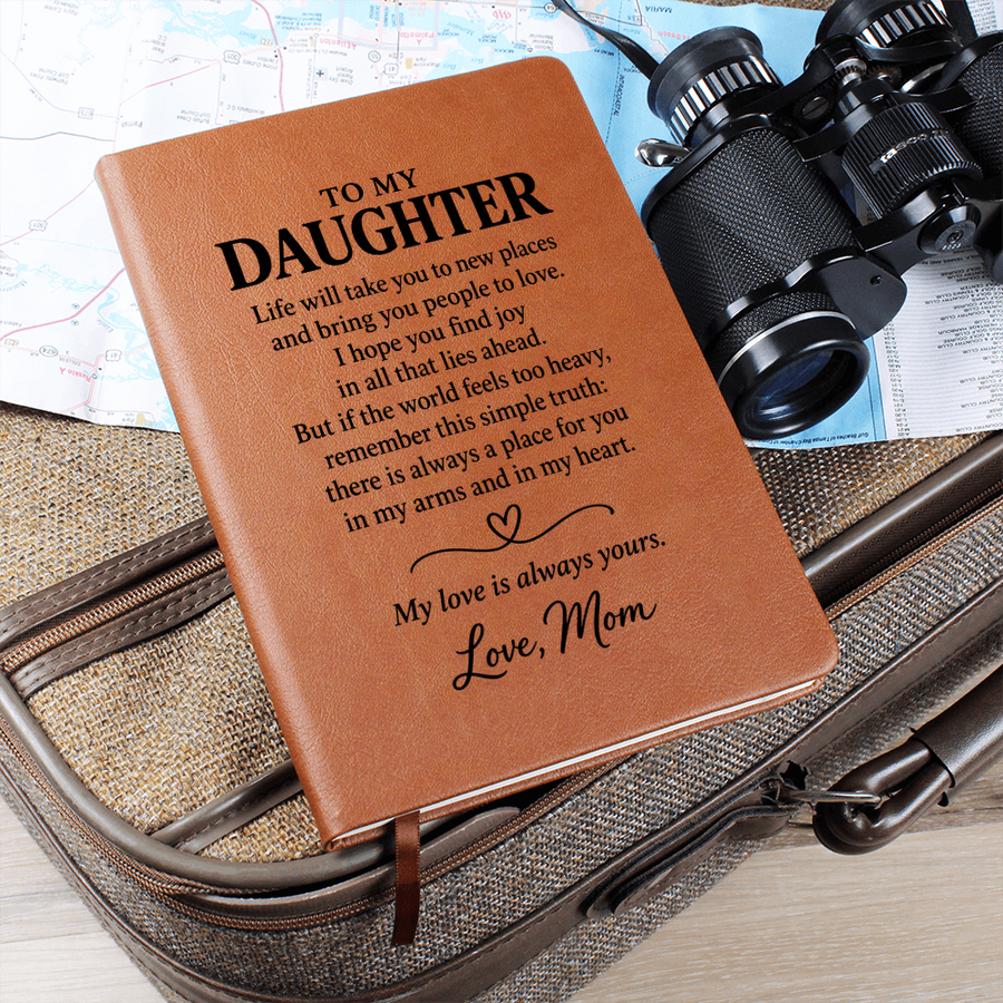 To My Daughter Journal from Mom - Always a Place in My Heart | Leather Gift