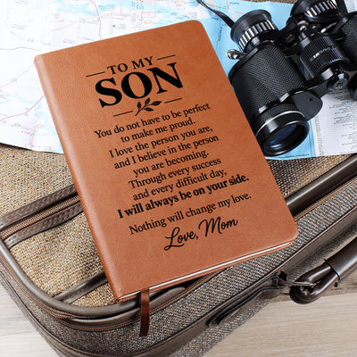 Load image into Gallery viewer, To My Son Journal from Mom - Always on Your Side | Sentimental Leather Gift
