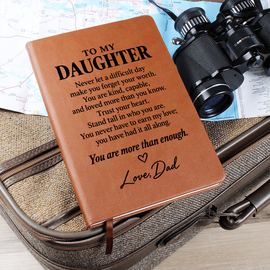To My Daughter Journal from Dad - More Than Enough | Inspirational Leather Gift