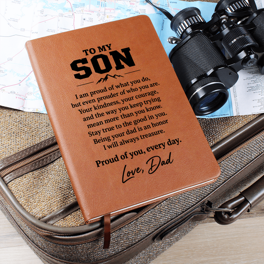 To My Son Journal from Dad - Proud of Your Heart | Vegan Leather Gift