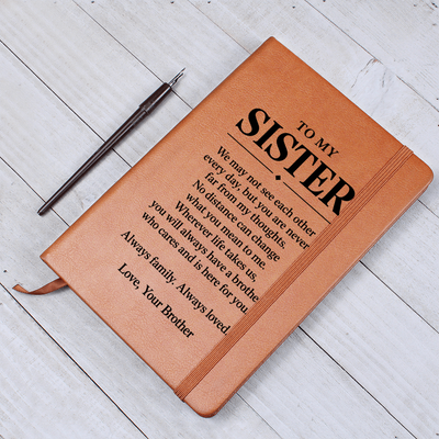 Load image into Gallery viewer, To My Sister Journal from Brother - Close at Heart | Vegan Leather Gift
