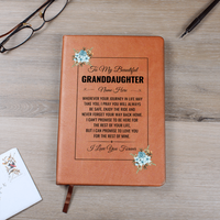 Load image into Gallery viewer, To My Granddaughter Birthday Gifts – Personalized Leather Journal Keepsake for Granddaughter
