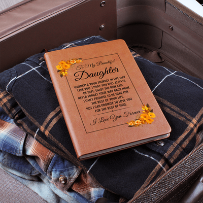 Load image into Gallery viewer, To My Daughter Journal – Leather Gift from Mom or Dad, Lined Notebook for Birthday or Graduation
