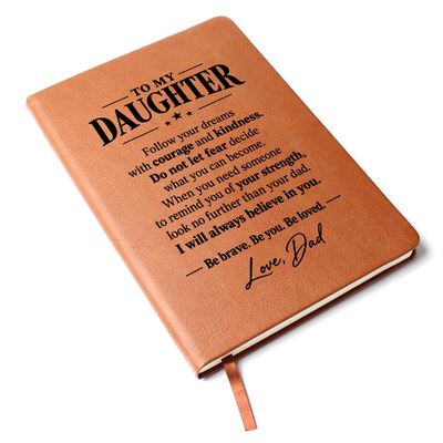 Load image into Gallery viewer, To My Daughter Journal from Dad - Follow Your Dreams | Vegan Leather Notebook
