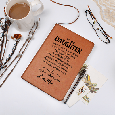 Load image into Gallery viewer, To My Daughter Journal from Mom - Always a Place in My Heart | Leather Gift

