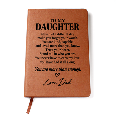 Load image into Gallery viewer, To My Daughter Journal from Dad - More Than Enough | Inspirational Leather Gift
