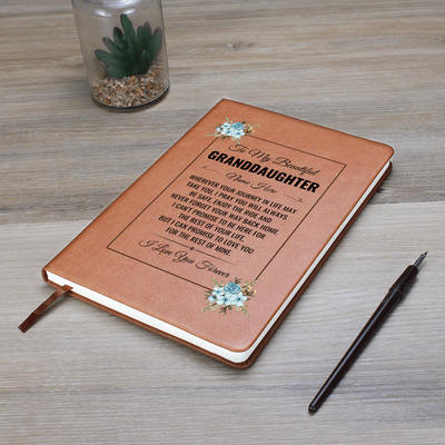 Load image into Gallery viewer, To My Granddaughter Birthday Gifts – Personalized Leather Journal Keepsake for Granddaughter
