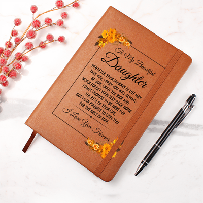 Load image into Gallery viewer, To My Daughter Journal – Leather Gift from Mom or Dad, Lined Notebook for Birthday or Graduation
