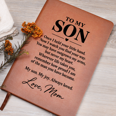 Load image into Gallery viewer, To My Son Journal from Mom - Carry You in My Heart | Vegan Leather Notebook
