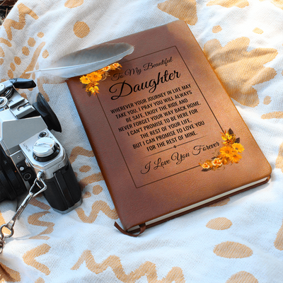 Load image into Gallery viewer, To My Daughter Journal – Leather Gift from Mom or Dad, Lined Notebook for Birthday or Graduation
