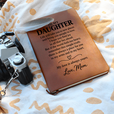Load image into Gallery viewer, To My Daughter Journal from Mom - Always a Place in My Heart | Leather Gift
