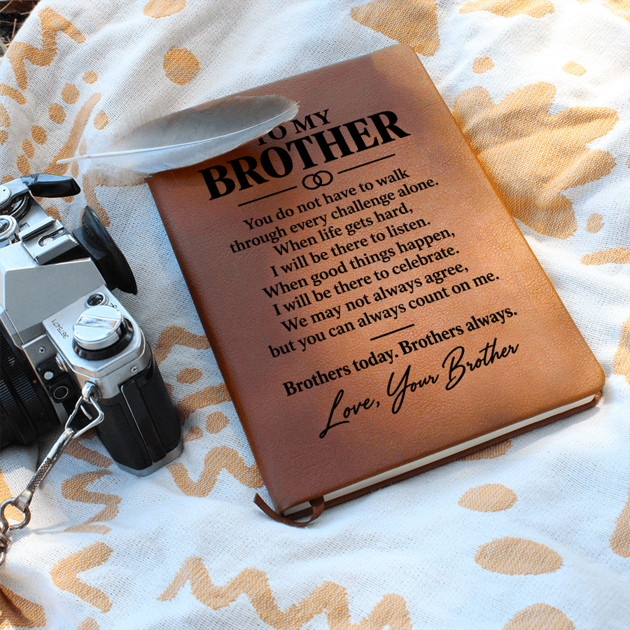 To My Brother Journal from Brother - Always Beside You | Vegan Leather Notebook