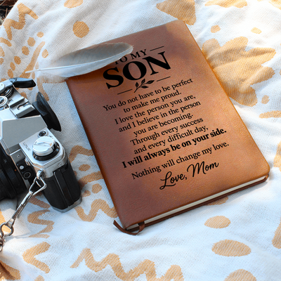 Load image into Gallery viewer, To My Son Journal from Mom - Always on Your Side | Sentimental Leather Gift
