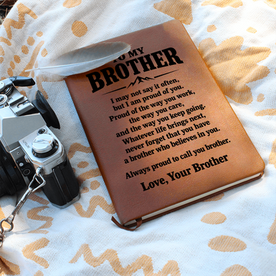 Load image into Gallery viewer, To My Brother Journal from Brother - Proud of You | Inspirational Leather Gift
