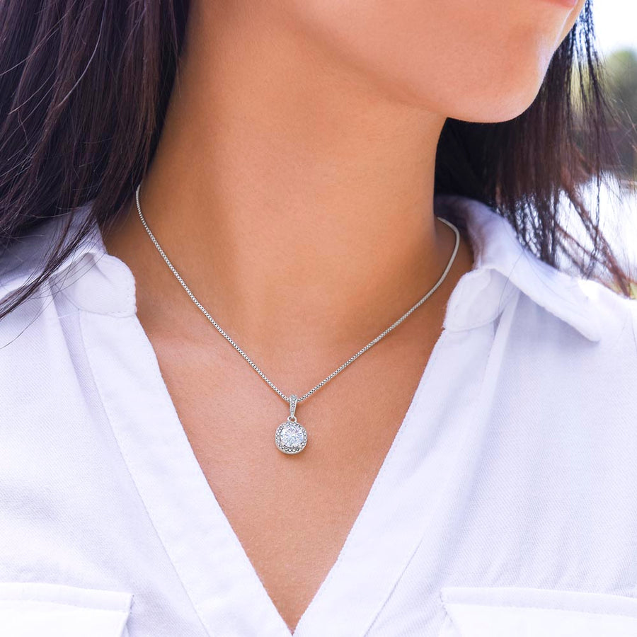 To My Mom - I Love You More Than Words Eternal Hope Necklace Gift