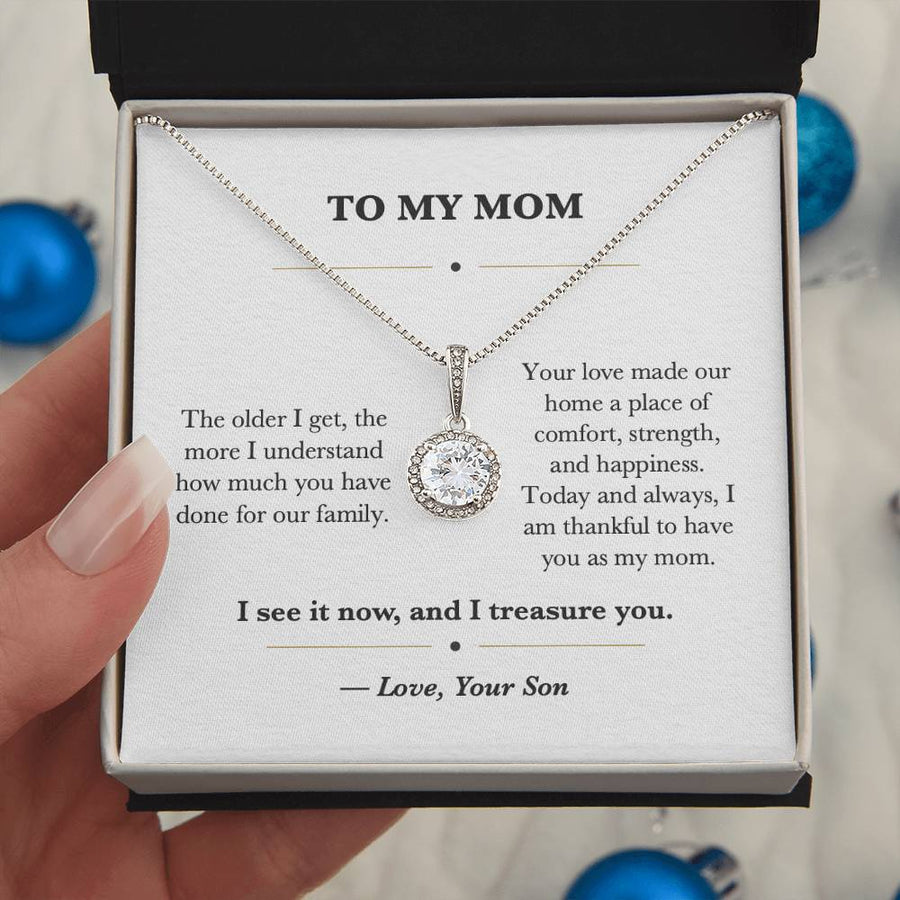 To My Mom Birthday Eternal Hope Necklace Gift from Son