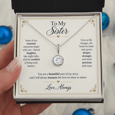 Load image into Gallery viewer, To My Sister - A Beautiful Part of My Story Eternal Hope Necklace Gift
