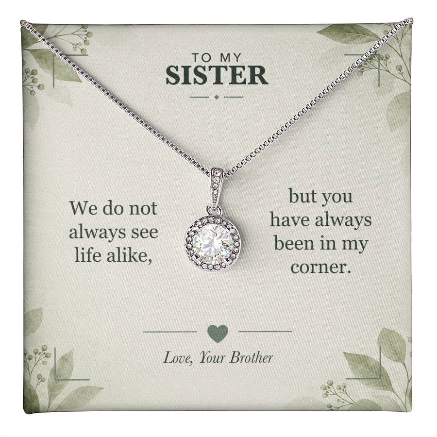 To My Sister, Always in My Corner - Eternal Hope Necklace