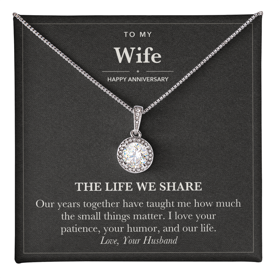 Anniversary Message Card Necklace for Wife - The Life We Share