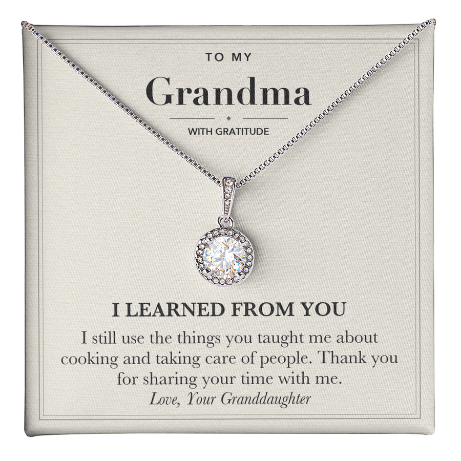 Thank You Necklace for Grandma from Granddaughter