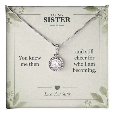 Load image into Gallery viewer, To My Sister, Cheering for Who I Am Becoming - Eternal Hope Necklace
