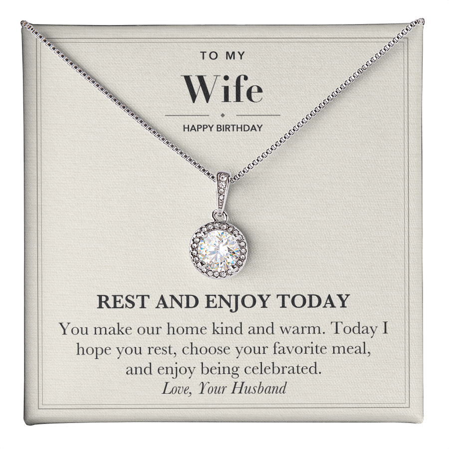 Birthday Gift for Wife Eternal Hope Necklace - Rest and Enjoy