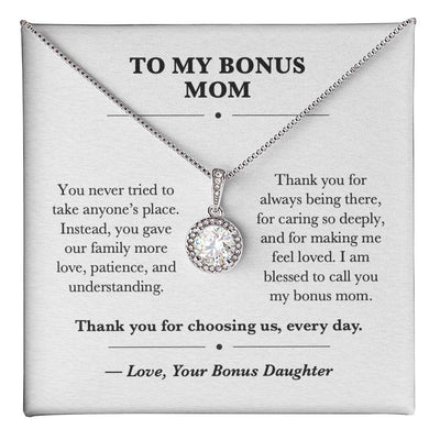 Load image into Gallery viewer, To My Bonus Mom Eternal Hope Necklace Gift from Bonus Daughter
