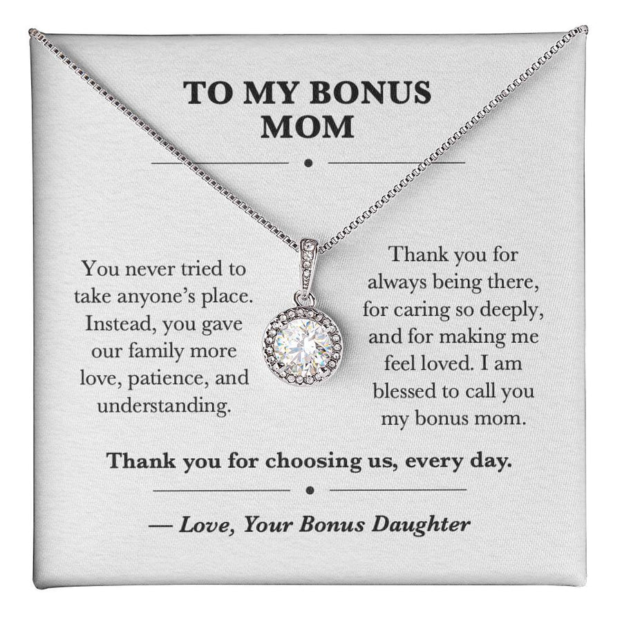 To My Bonus Mom Eternal Hope Necklace Gift from Bonus Daughter
