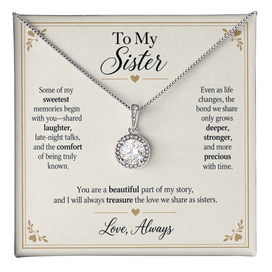 To My Sister - A Beautiful Part of My Story Eternal Hope Necklace Gift