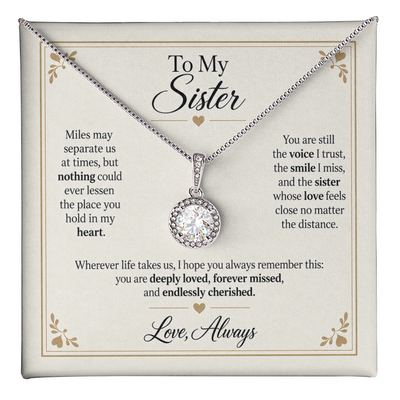 Load image into Gallery viewer, To My Sister - Forever Missed and Cherished Eternal Hope Necklace Gift
