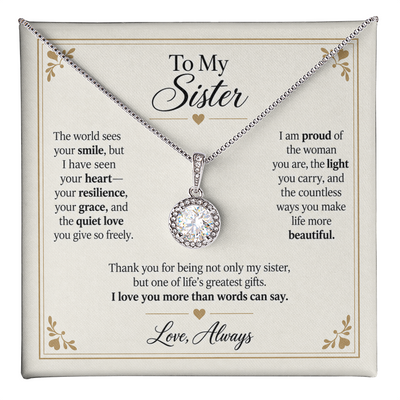 Load image into Gallery viewer, To My Sister - I Love You More Than Words Eternal Hope Necklace Gift
