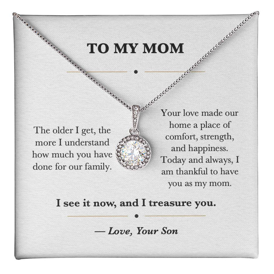 To My Mom Birthday Eternal Hope Necklace Gift from Son