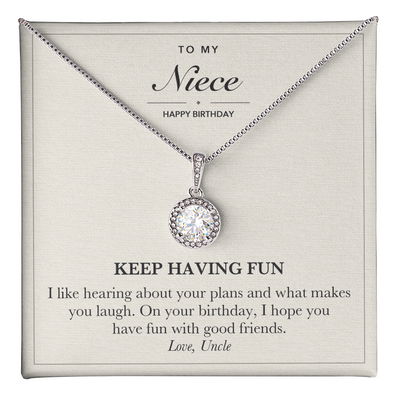 Load image into Gallery viewer, To My Niece Birthday Necklace from Uncle - Have Fun
