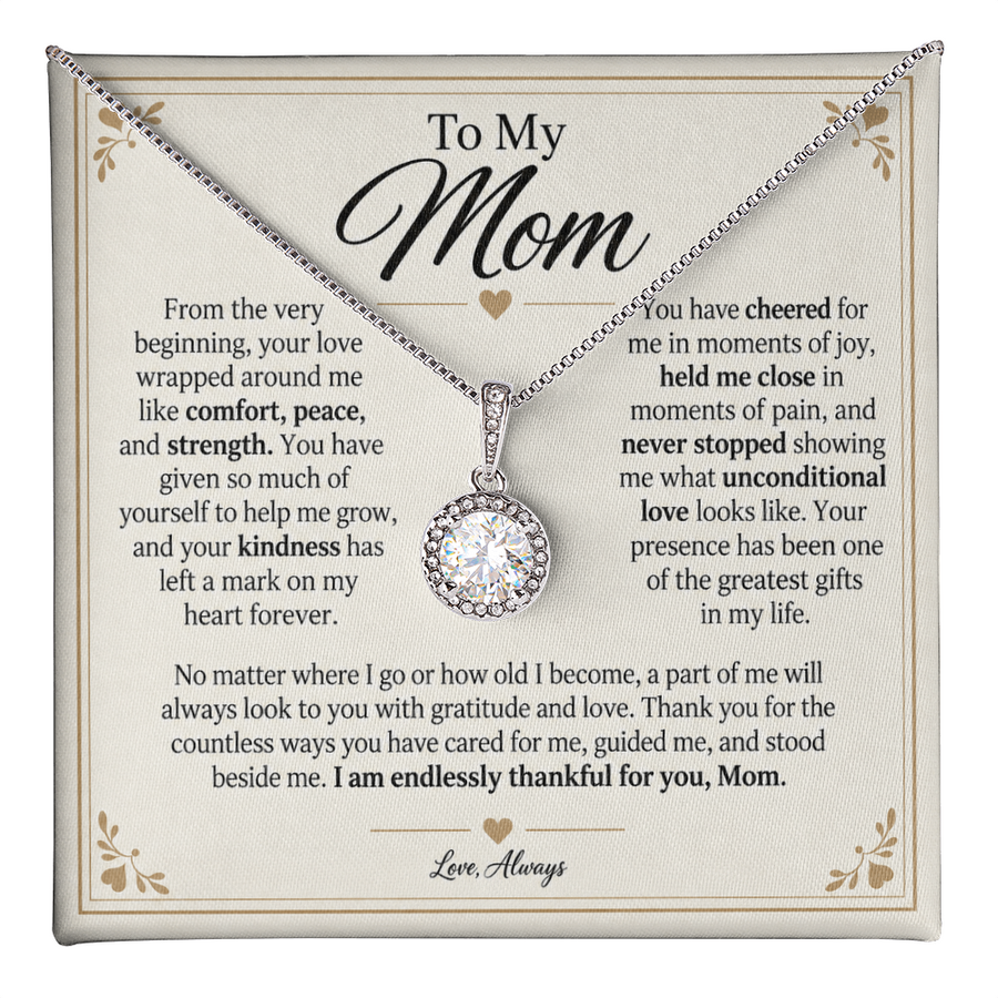To My Mom - Endlessly Thankful for You Eternal Hope Necklace Gift