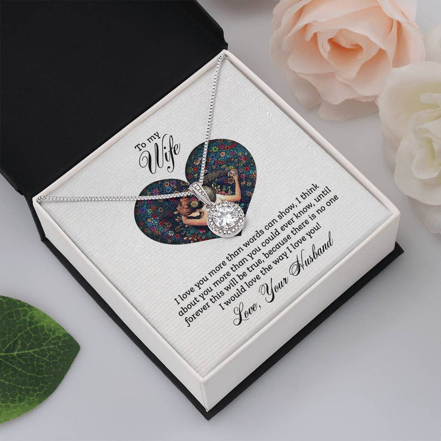To My Amazing Wife Necklace Silver, Birthday Gift Ideas for Wife from Husband, Unique Gift for Wife