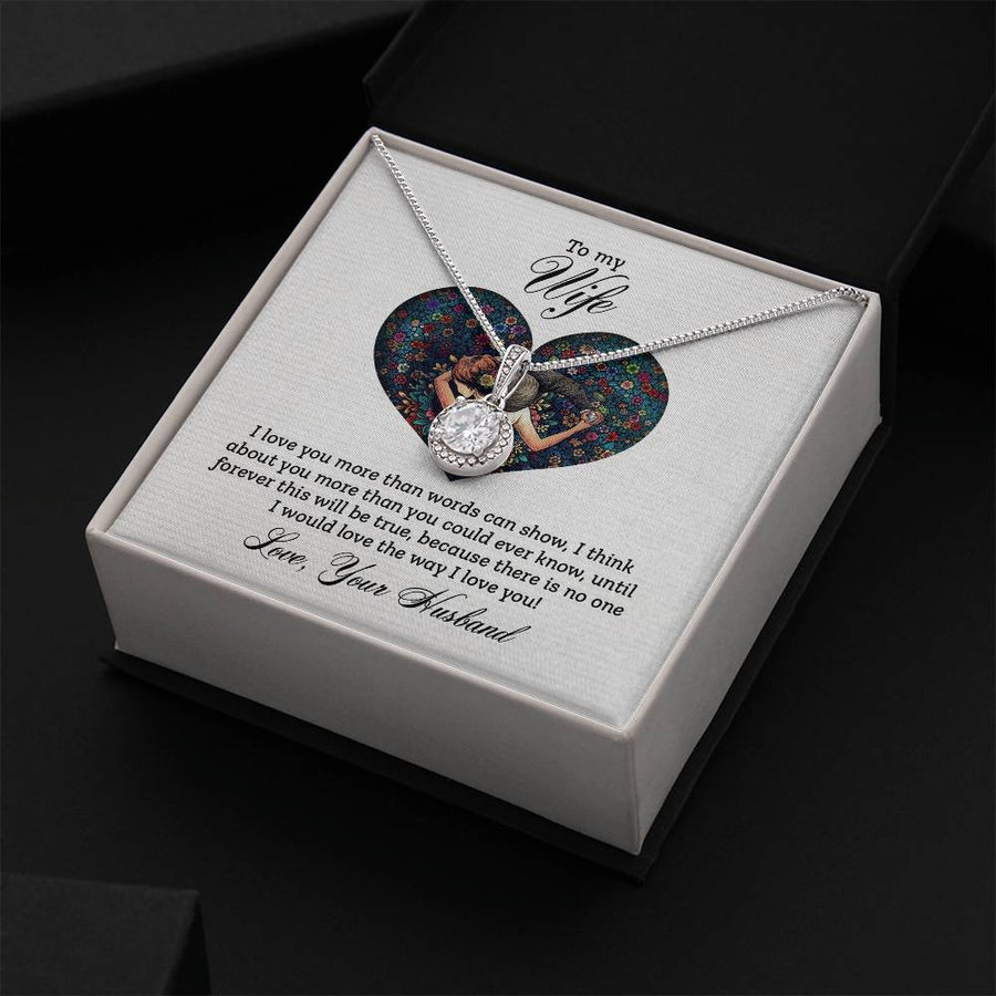 To My Amazing Wife Necklace Silver, Birthday Gift Ideas for Wife from Husband, Unique Gift for Wife