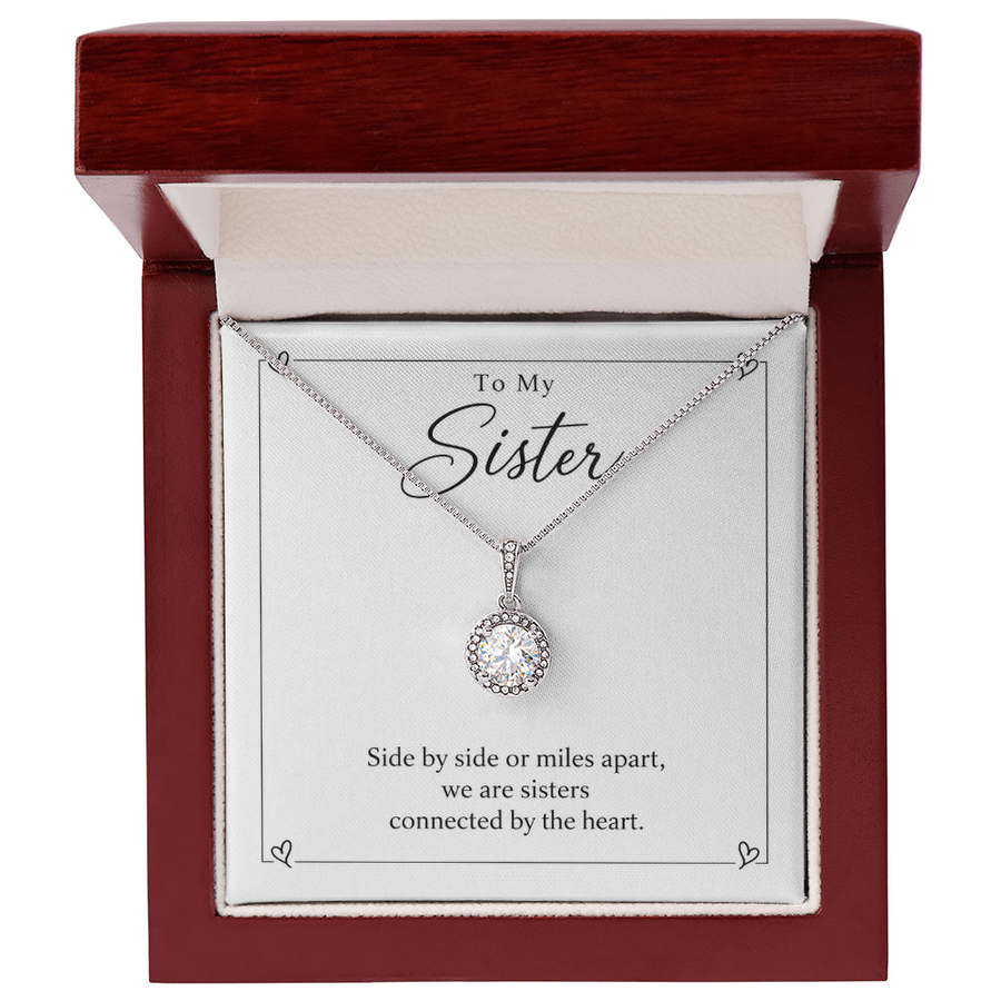 To My Sister - Connected by the Heart Eternal Hope Necklace Gift