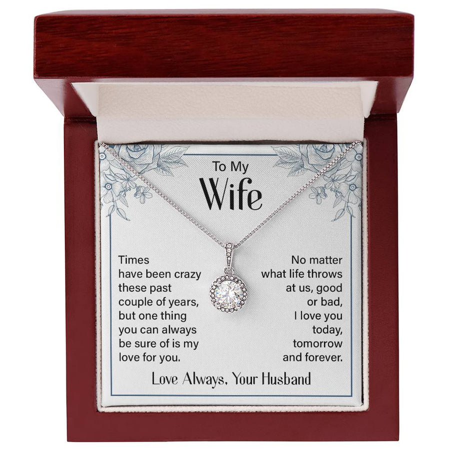 Silver to My Wife Necklace from Husband Christmas Necklace for Wife, Birthday Necklace for Wife Gold