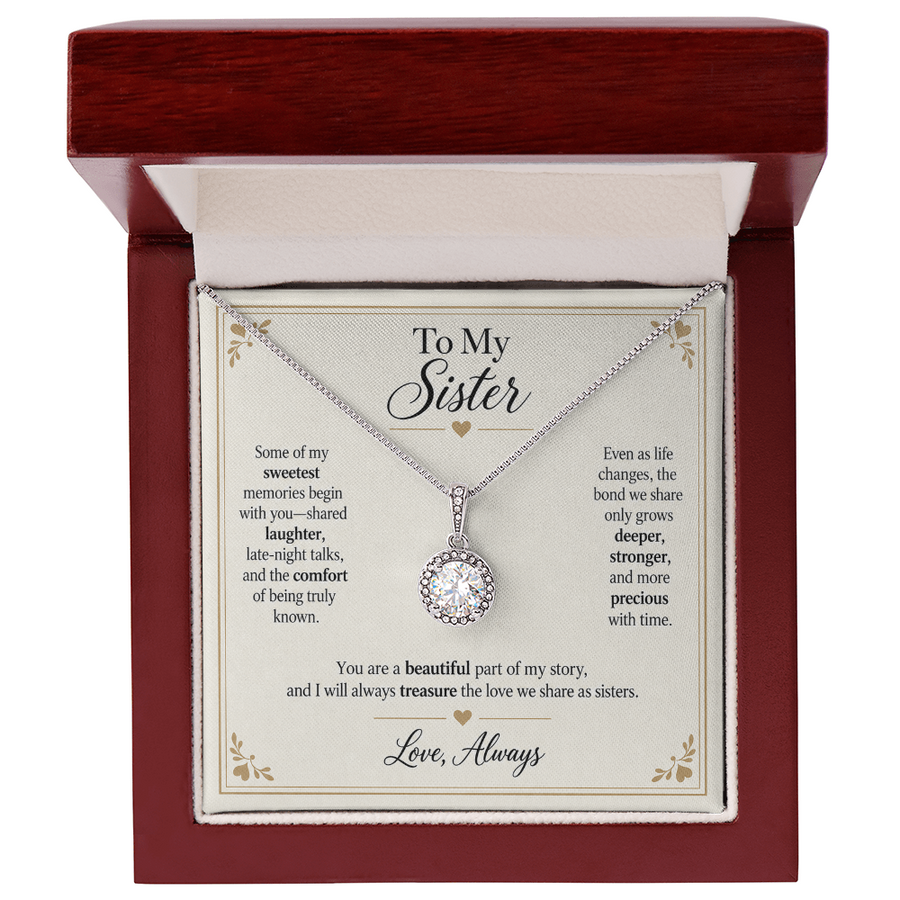 To My Sister - A Beautiful Part of My Story Eternal Hope Necklace Gift