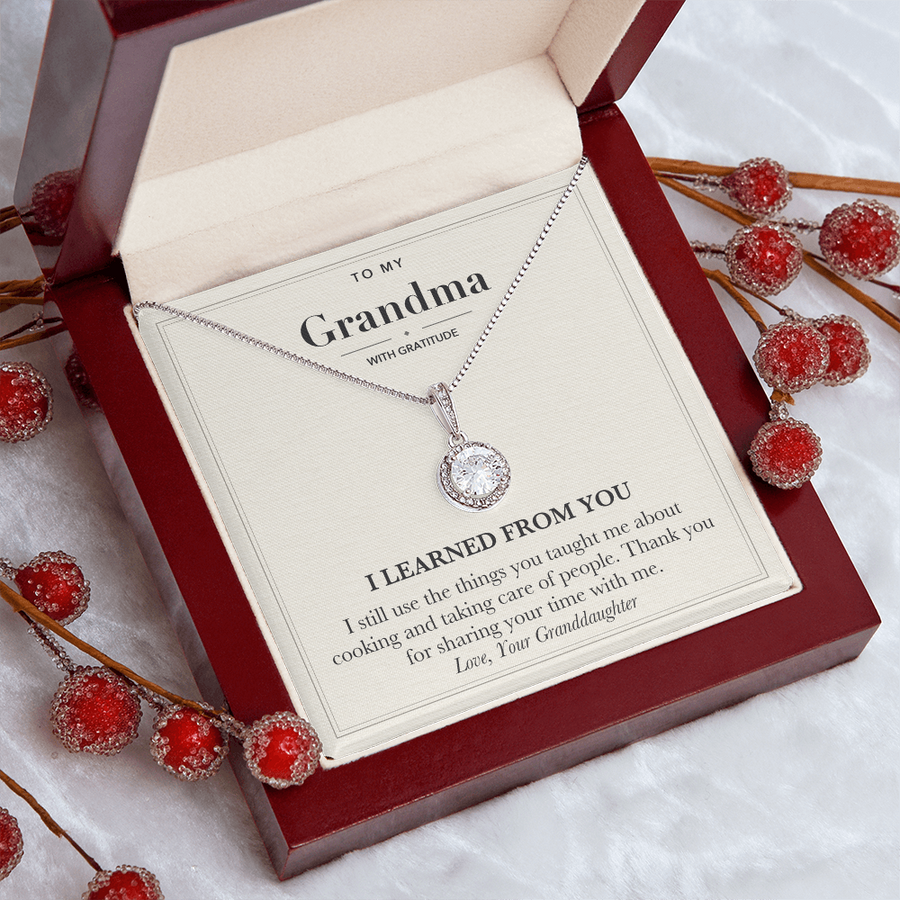 Thank You Necklace for Grandma from Granddaughter