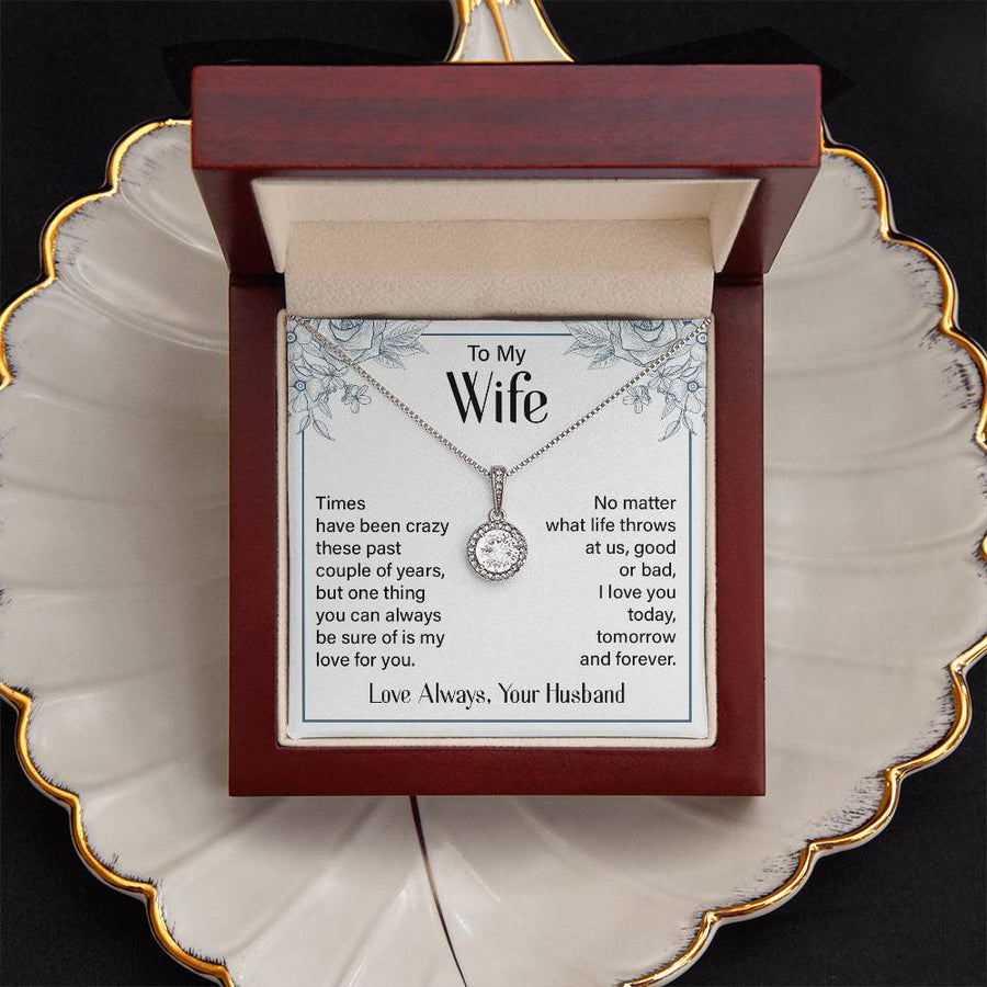 Silver to My Wife Necklace from Husband Christmas Necklace for Wife, Birthday Necklace for Wife Gold
