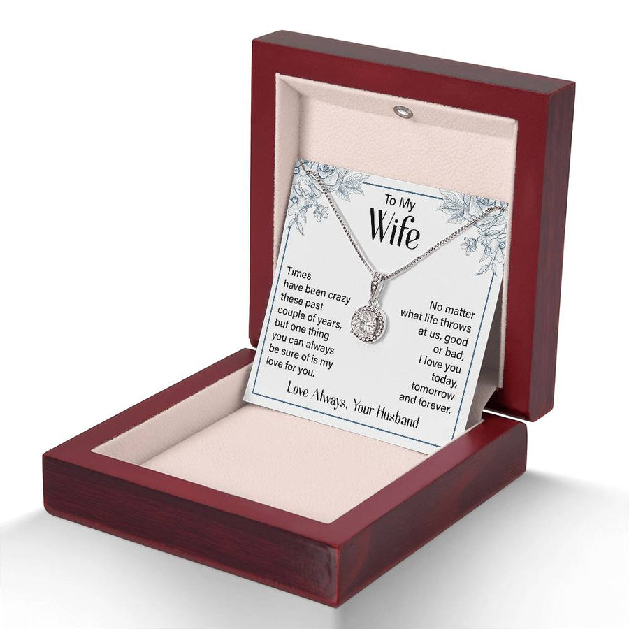 Silver to My Wife Necklace from Husband Christmas Necklace for Wife, Birthday Necklace for Wife Gold