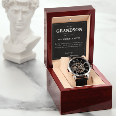 Load image into Gallery viewer, To My Grandson 18th Birthday Openwork Watch from Grandpa
